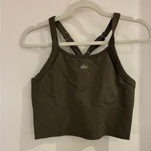 ALO Yoga Dark Green  Sports Bra